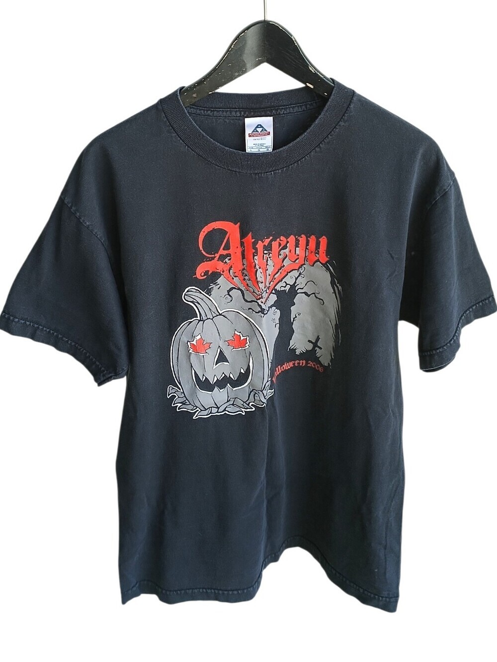 Atreyu Band Shirt Large Black AAA Tag Halloween 2006 Canada Tour Graphic Tee Y2K